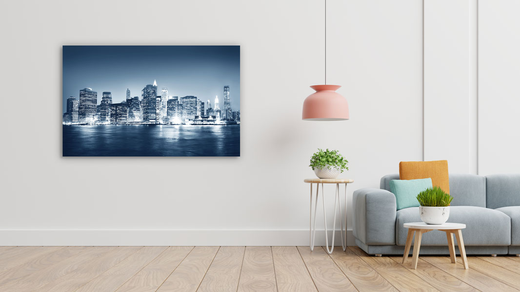 Wandbild New York in Blau im Flur, Städte & Architektur Wandbild New York in Blau im Flur, Städte & Architektur