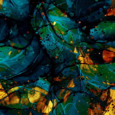 wandbild-farbenspiel-blau-menschen-abstrakt