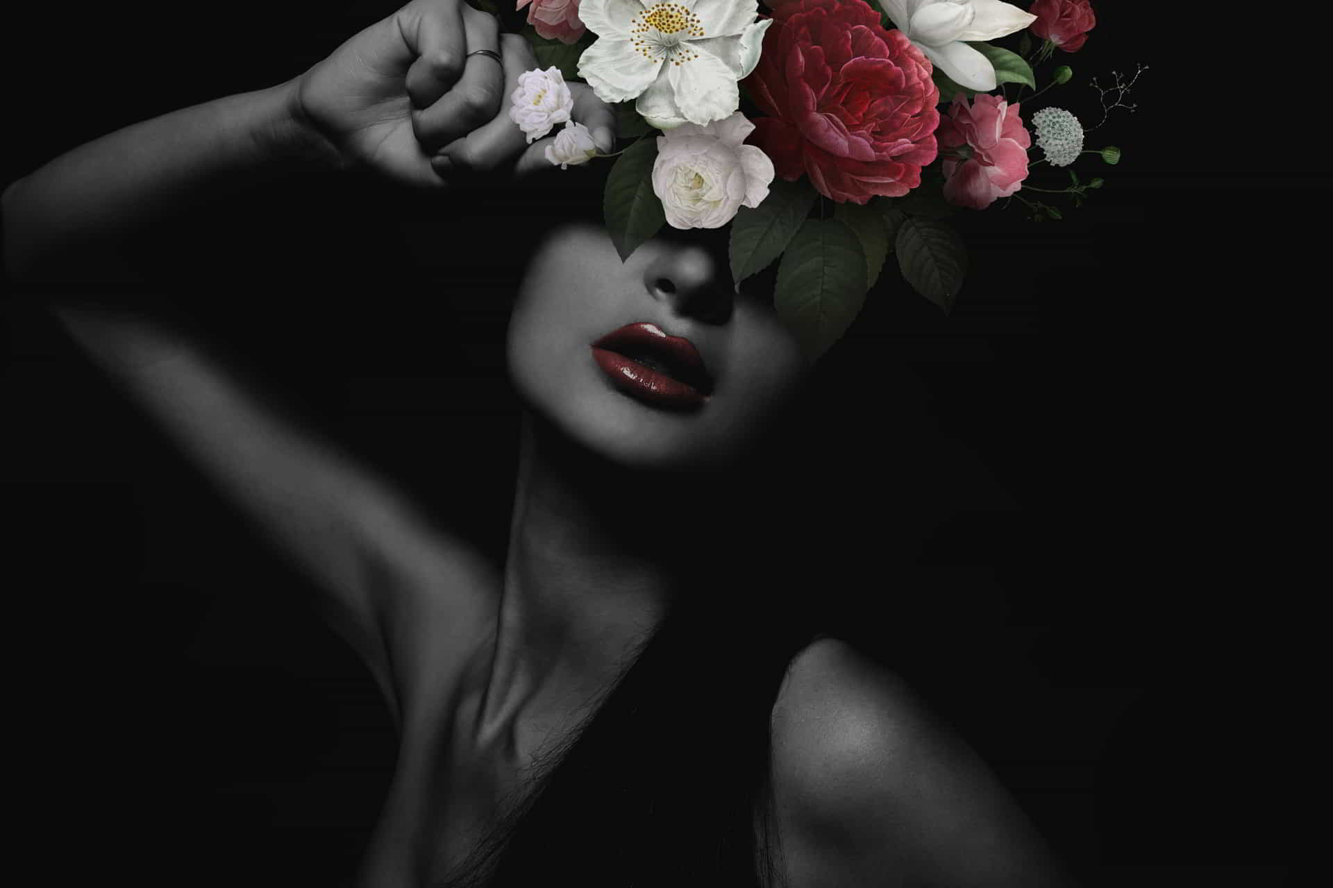 wandbild-blumenfrau-menschen-gesichter-schwarz-weiss wandbild-blumenfrau-menschen-gesichter-schwarz-weiss