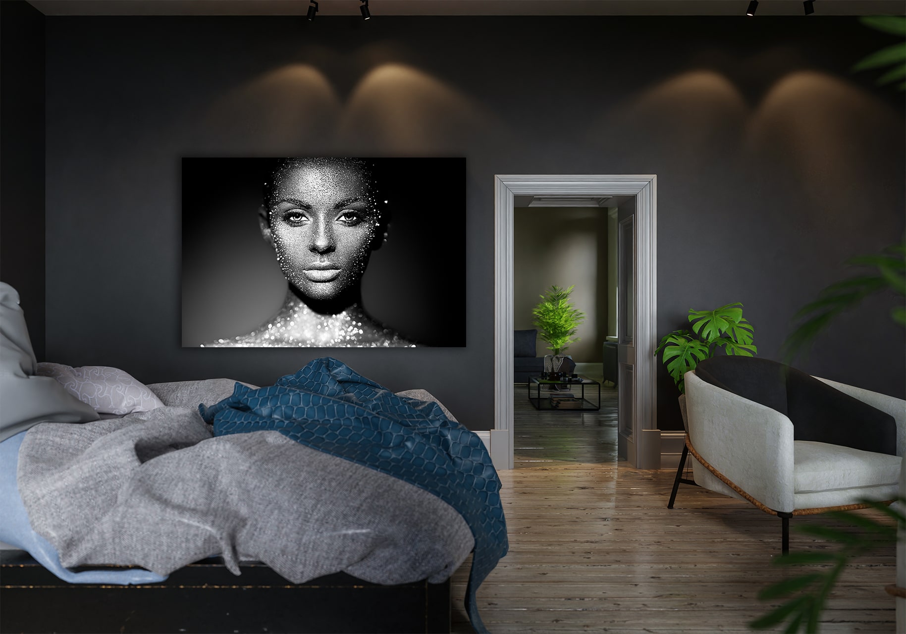 wandbild-glitzerfrau-menschen-gesichter-schwarz-weiss-schlafzimmer-min wandbild-glitzerfrau-menschen-gesichter-schwarz-weiss-schlafzimmer-min