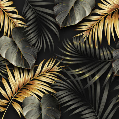 Wandbild Goldene Blätter, Natur & Abstrakt