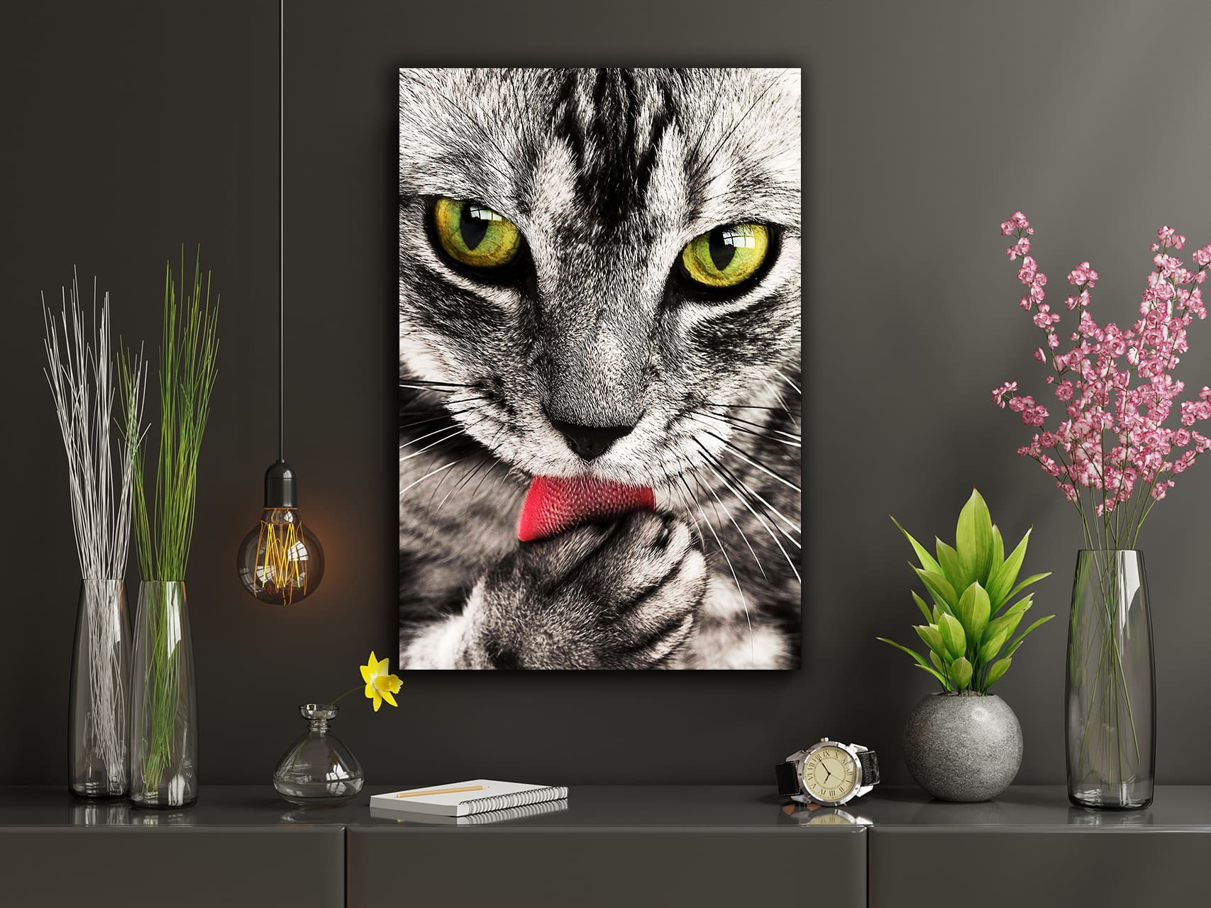 wandbild-katzenpflege-natur-tiere-flur2 Wandbild Katzenpflege im Flur2, Natur & Tiere