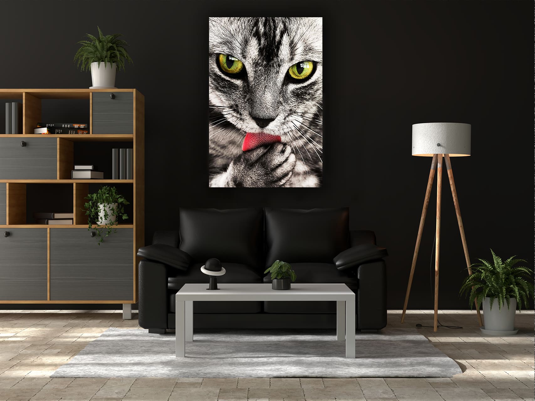 wandbild-katzenpflege-natur-tiere-wohnzimmer2 Wandbild Katzenpflege im Wohnzimmer2, Natur & Tiere