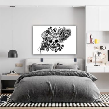 Wandbild Totenkopf Pirat im Schlafzimmer2, Querformat, Menschen & Abstrakt