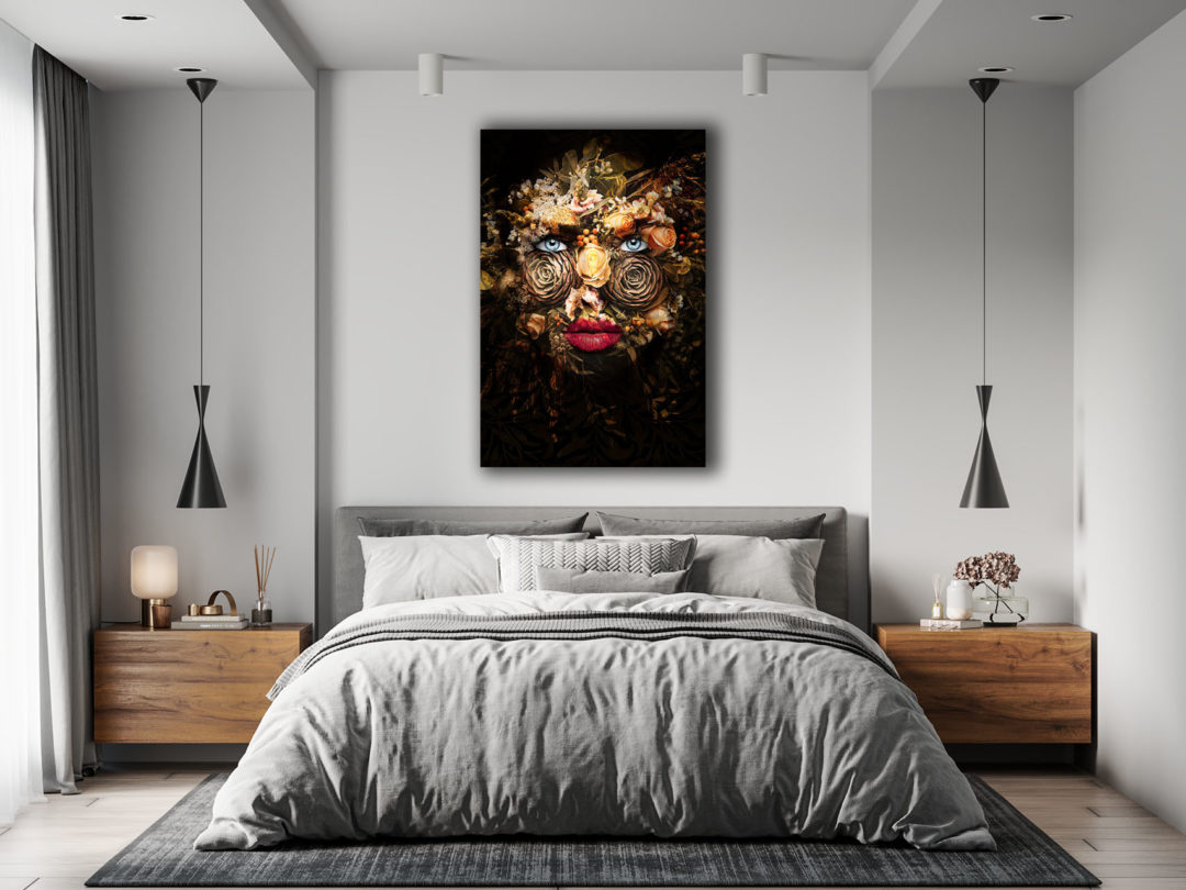 wandbild-woman-with-flowers-abstrakt-schlafzimmer