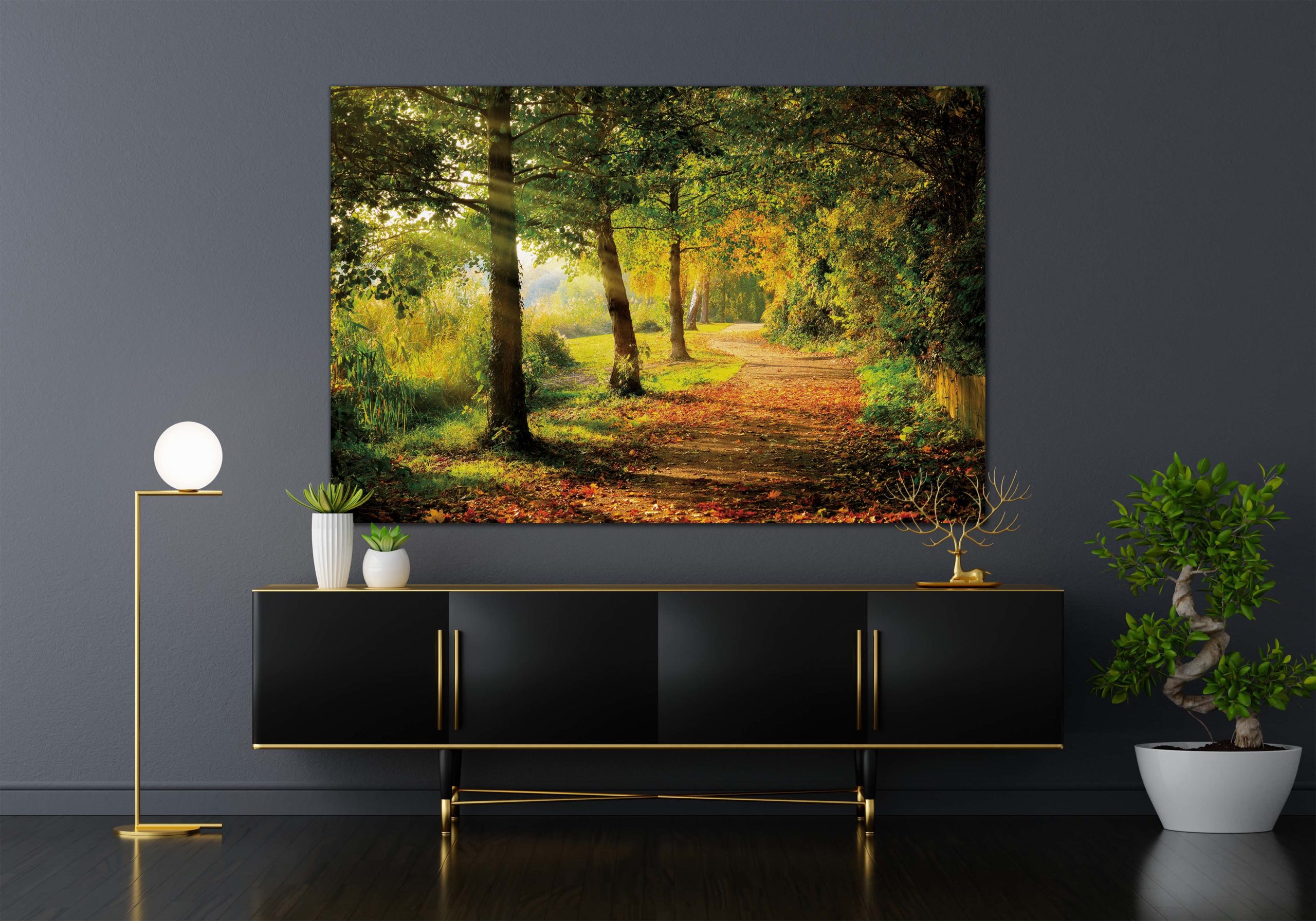 200165-wandbild-waldweg-herbst-natur-landschaft-flur Wandbild Waldweg Herbst im Flur, Natur & Landschaft