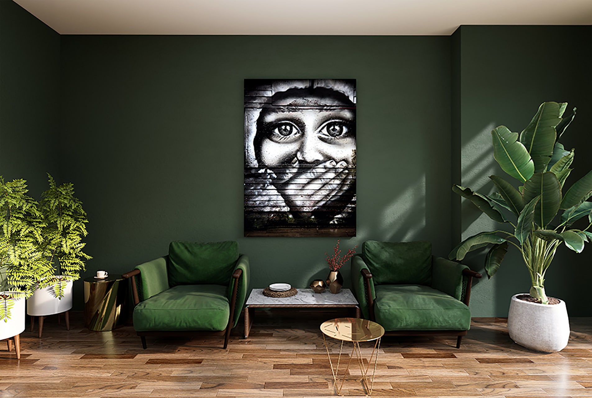 Wandbild Graffiti erschrockenes Kind schwarze Augen im Wohnzimmer2, Menschen & Gesichter Wandbild Graffiti erschrockenes Kind schwarze Augen im Wohnzimmer2, Menschen & Gesichter