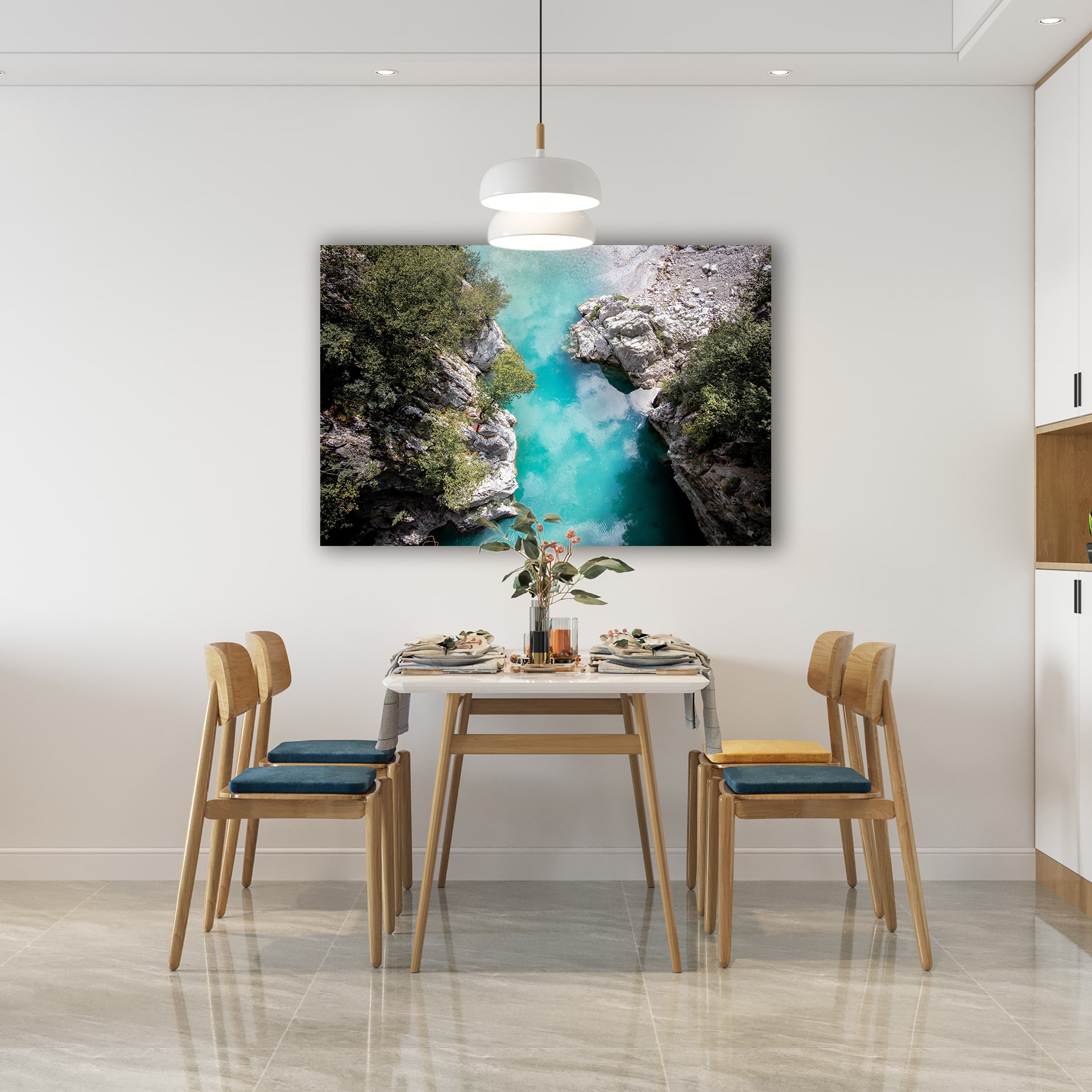 Wandbild Luftaufnahme Valbona Valley im Esszimmer, Natur & Landschaft Wandbild Luftaufnahme Valbona Valley im Esszimmer, Natur & Landschaft