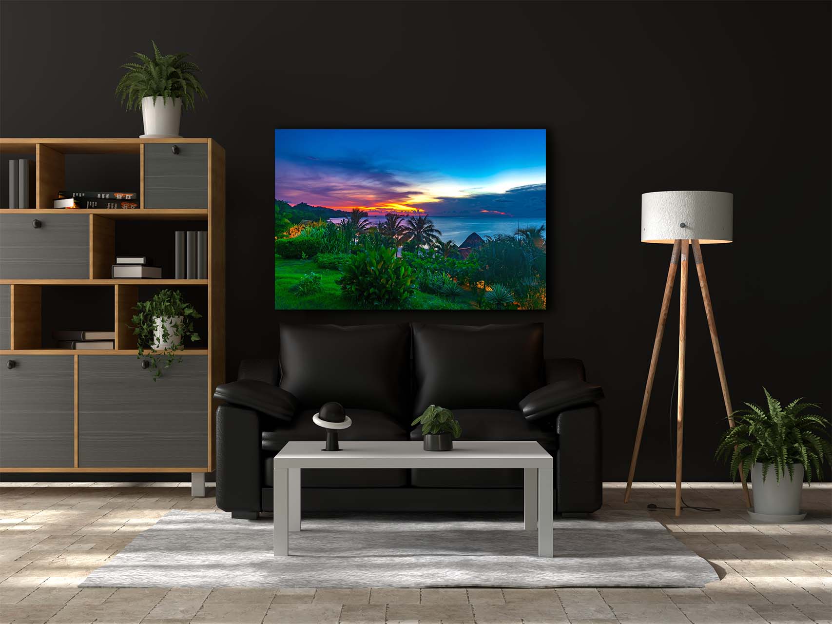Wandbild Sonnenuntergang am Meer im Wohnzimmer, Natur & Landschaft Wandbild Sonnenuntergang am Meer im Wohnzimmer, Natur & Landschaft