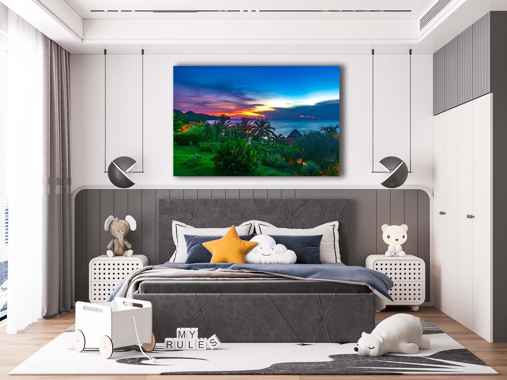 Wandbild Sonnenuntergang am Meer im Schlafzimmer, Natur & Landschaft Wandbild Sonnenuntergang am Meer im Schlafzimmer, Natur & Landschaft