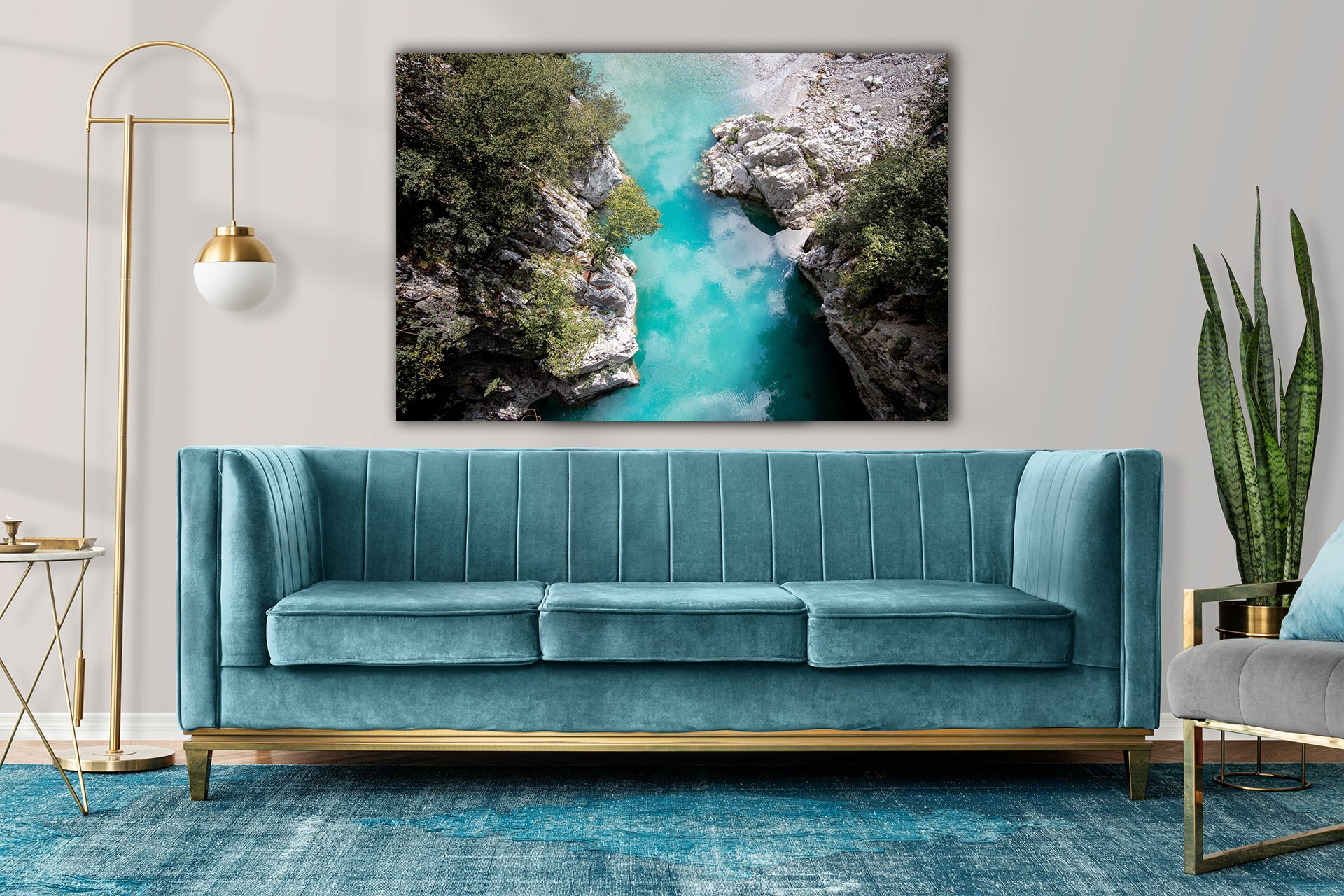 Wandbild Luftaufnahme Valbona Valley im Wohnzimmer, Natur & Landschaft Wandbild Luftaufnahme Valbona Valley im Wohnzimmer, Natur & Landschaft