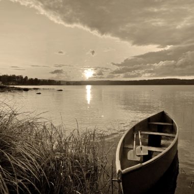 Wandbild Boot sepia, Natur & Landschaft