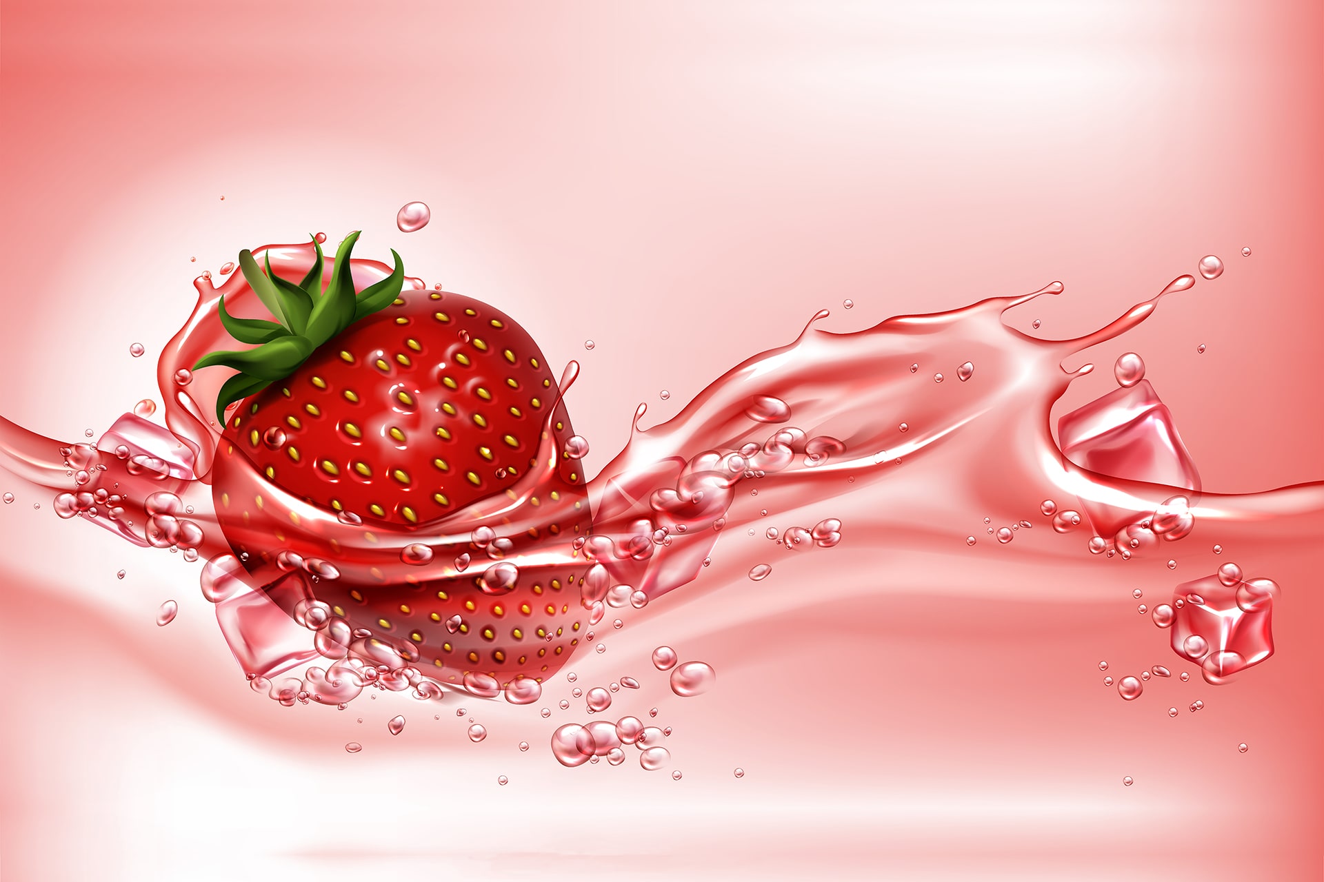 wandbild-erbeertraum-illustration-min Wandbild Erdbeertraum, Illustration