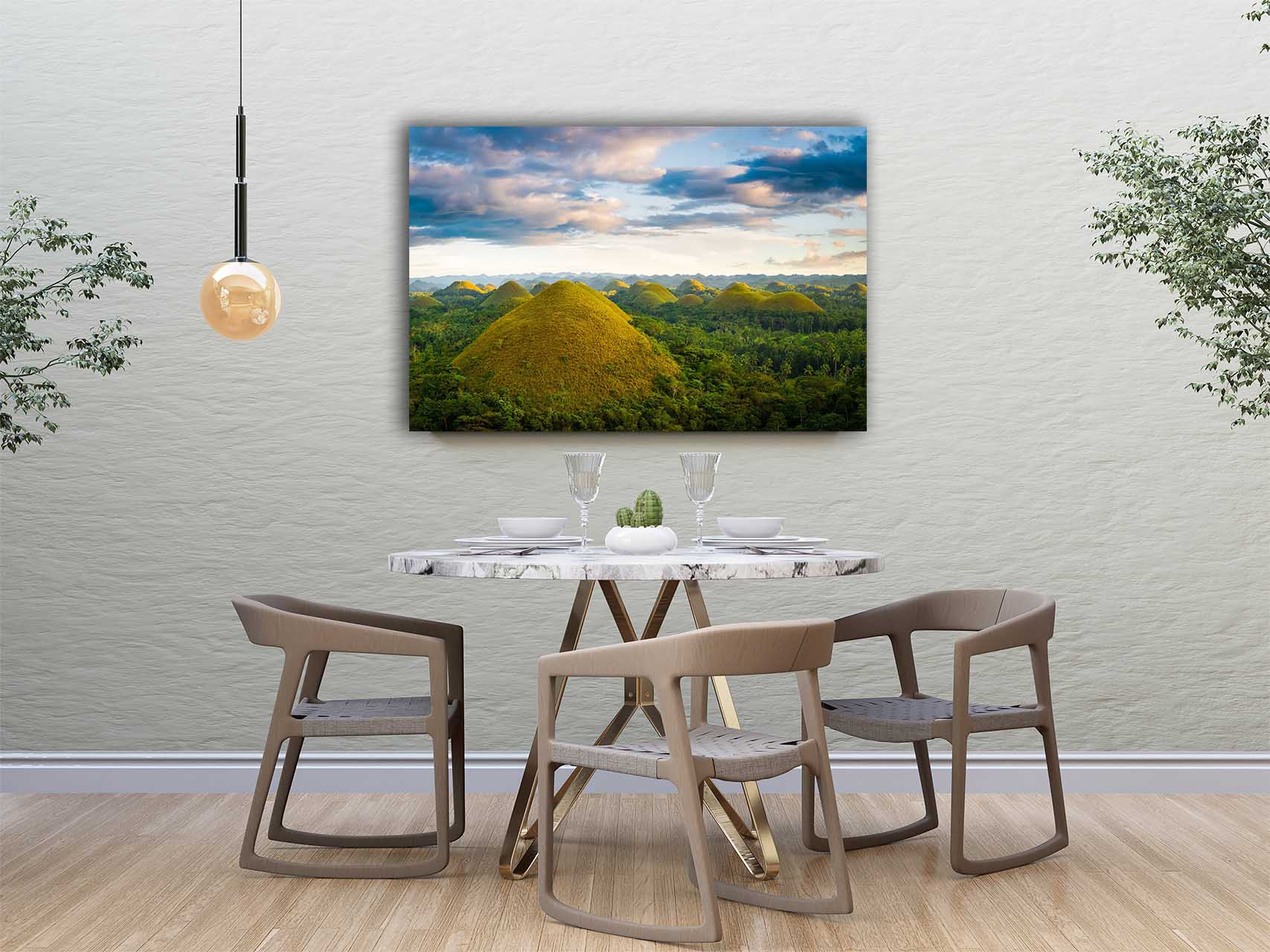 wandbild-gruene-huegel-natur-landschaft-esszimmer Wandbild Grüne Hügel im Esszimmer, Natur & Landschaft