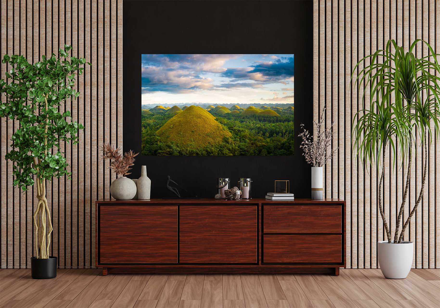 Wandbild Grüne Hügel im Wohnzimmer, Natur & Landschaft Wandbild Grüne Hügel im Wohnzimmer, Natur & Landschaft