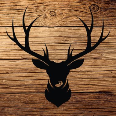Wandbild Hirschsilhouette auf Holz, Tiere & Natur