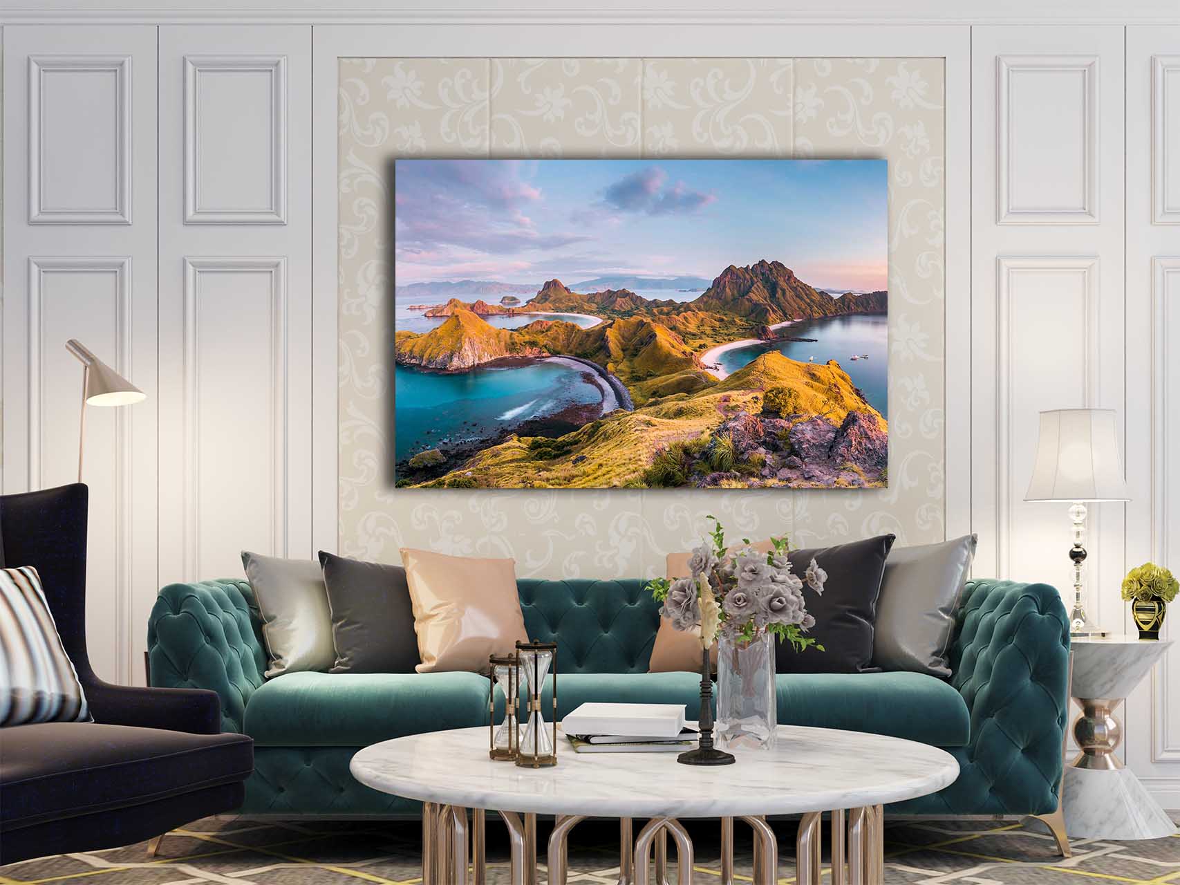 Wandbild Insel Indonesien im Wohnzimmer, Natur & Landschaft Wandbild Insel Indonesien im Wohnzimmer, Natur & Landschaft