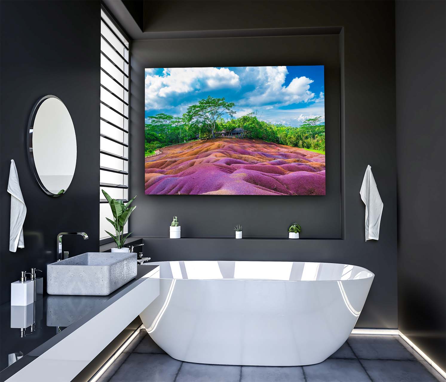 Wandbild Lila Erde im Badezimmer, Natur & Landschaft Wandbild Lila Erde im Badezimmer, Natur & Landschaft