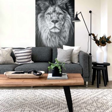 Wandbild Portrait Löwe im Wohnzimmer, Natur & Tiere