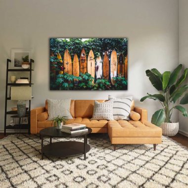 Wandbild Surfboard im Flur, Landschaft