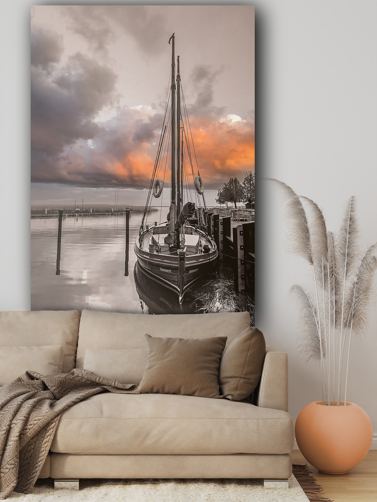 Wandbild Fischerboot Wohnzimmer