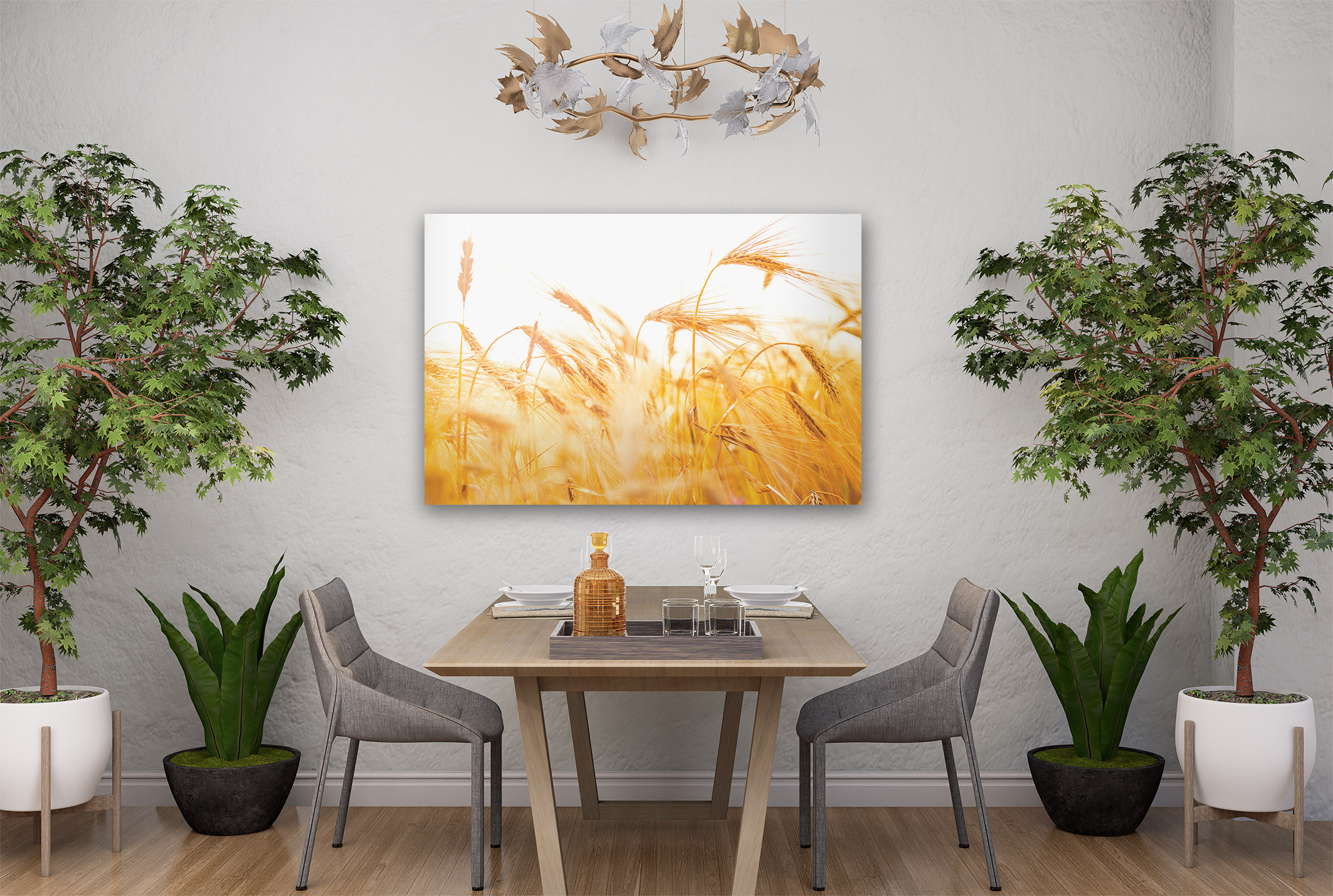 wandbild-getreide-im-wind-natur-landschaft-esszimmer Wandbild Getreide im Wind - Esszimmer