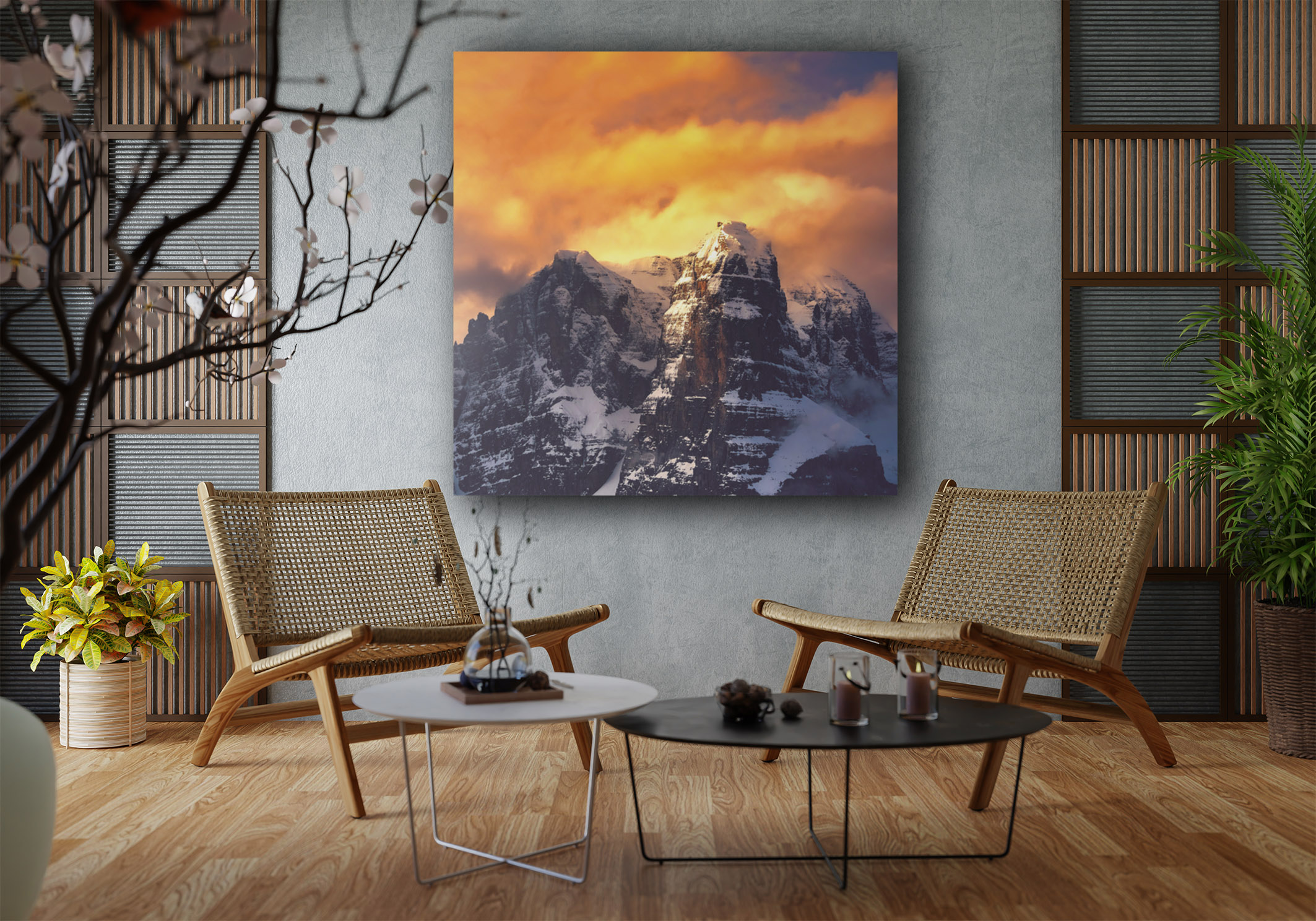 Wandbild Magischer Berggipfel Wohnzimmer