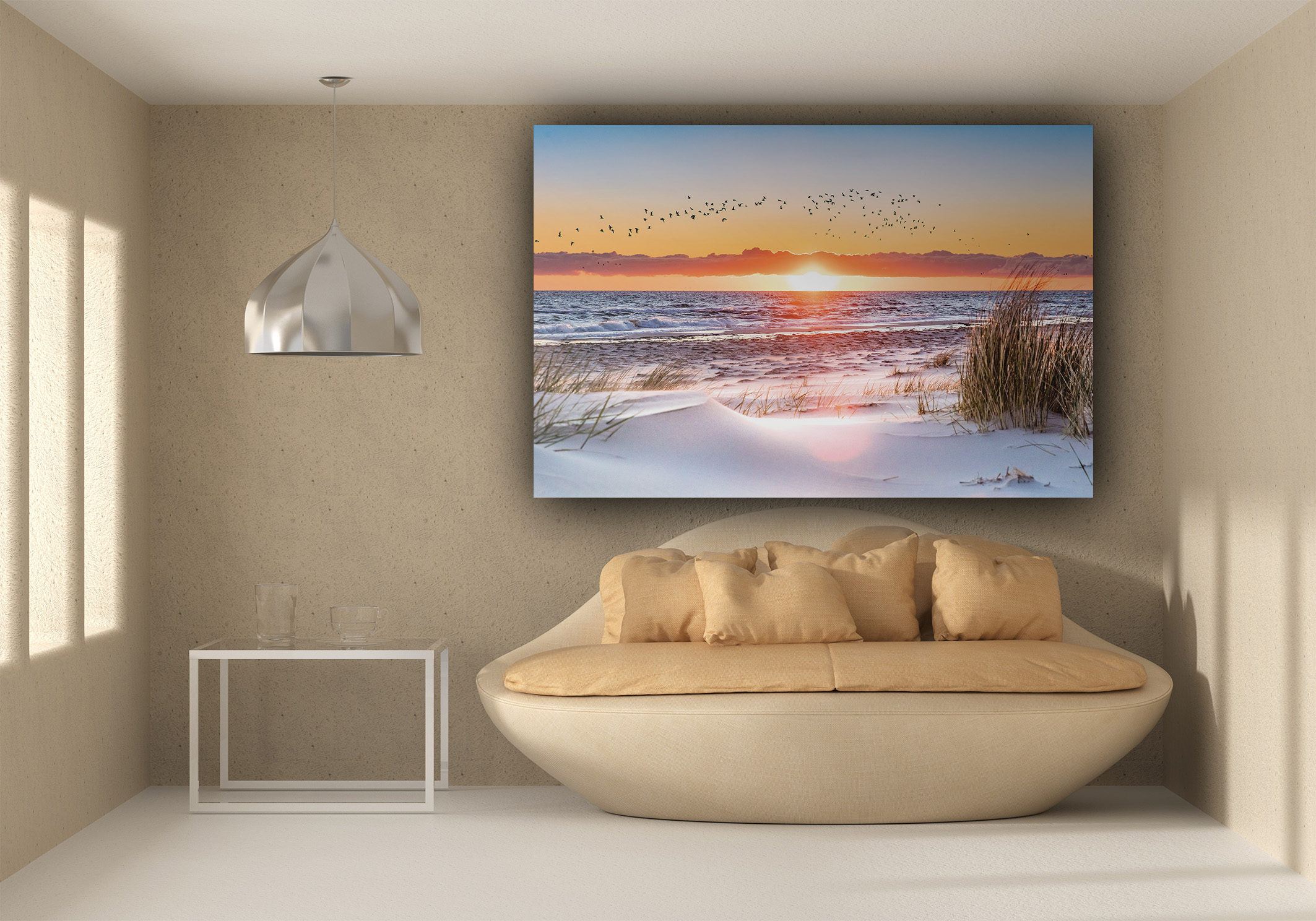 Wandbild Strand und Meer im Winter Wandbild Strand und Meer im Winter