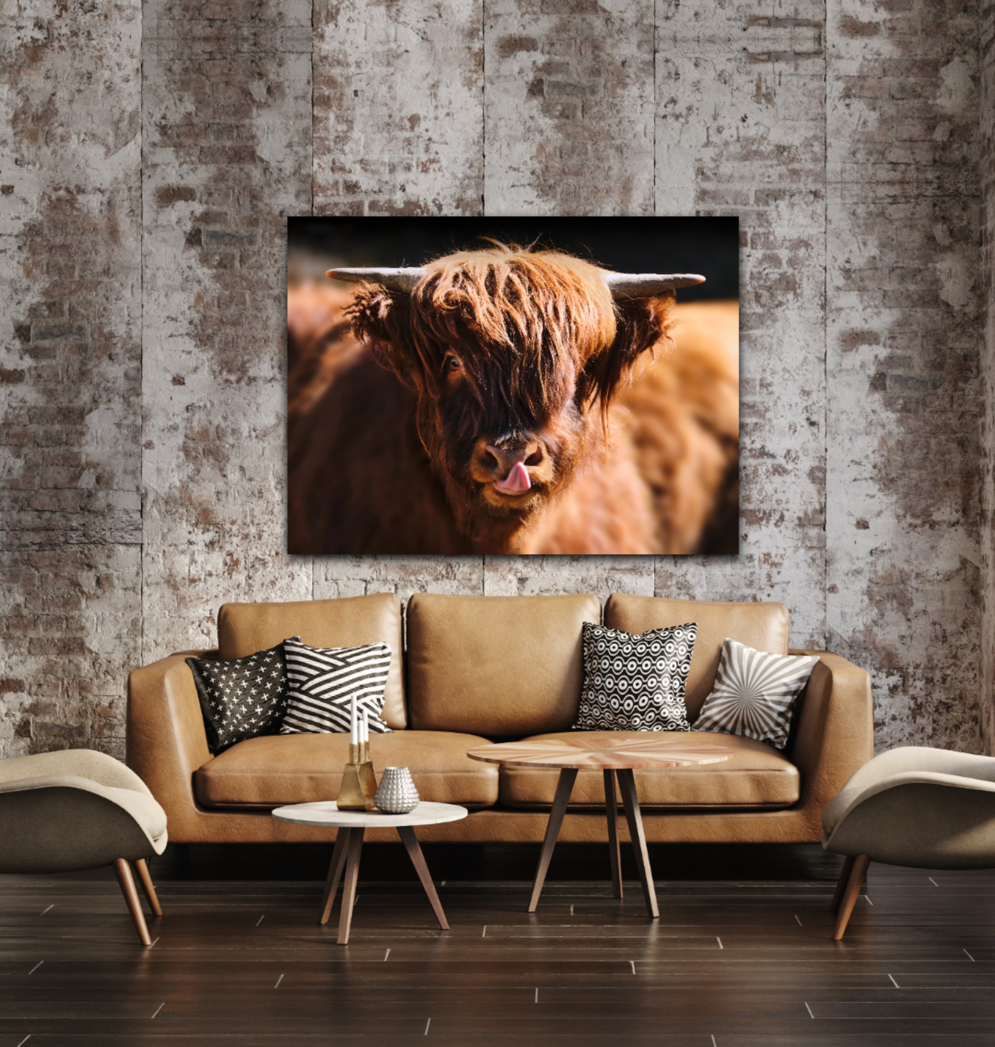 Wandbild Highlander-Wohnzimmer