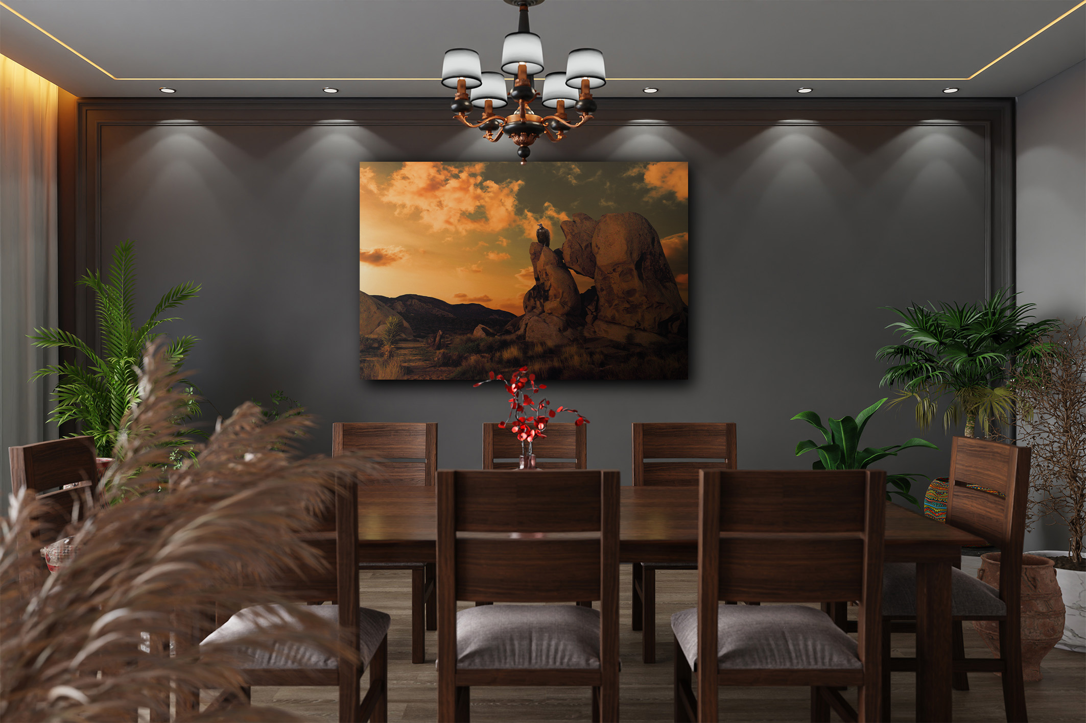 Geier auf Felsen Esszimmer Wandbild Geier auf Felsen Esszimmer