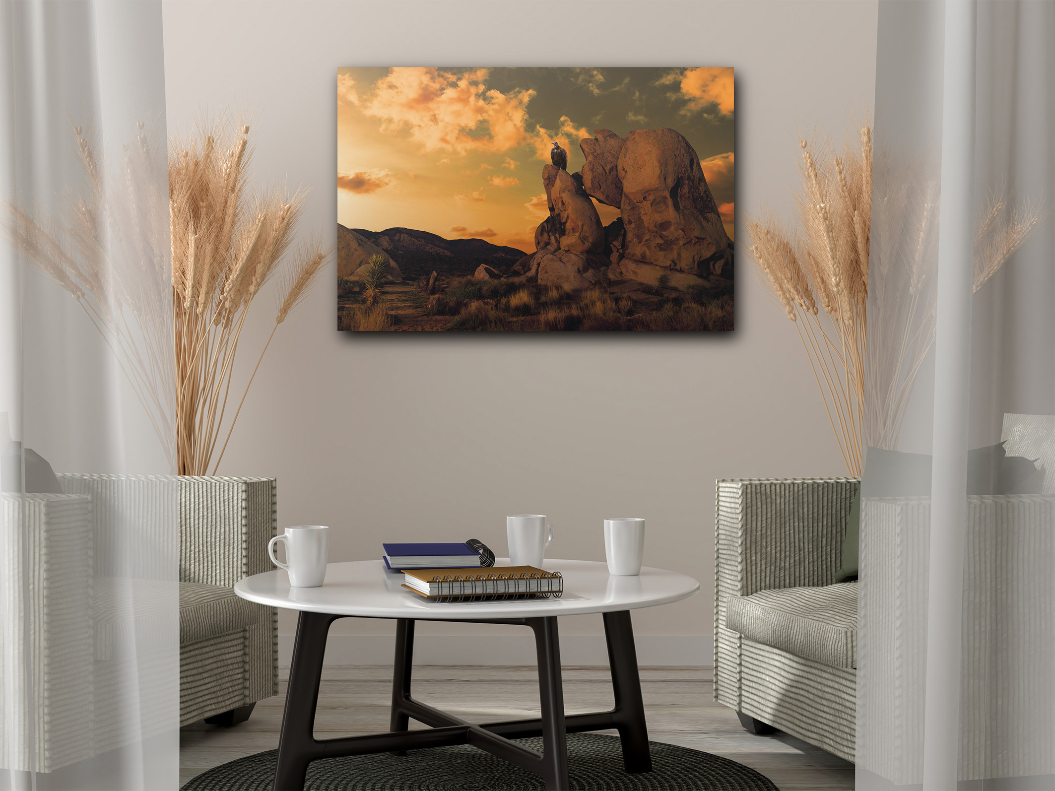 wandbild-geier-auf-felsen-tiere-natur-flur Wandbild Geier auf Felsen Flur