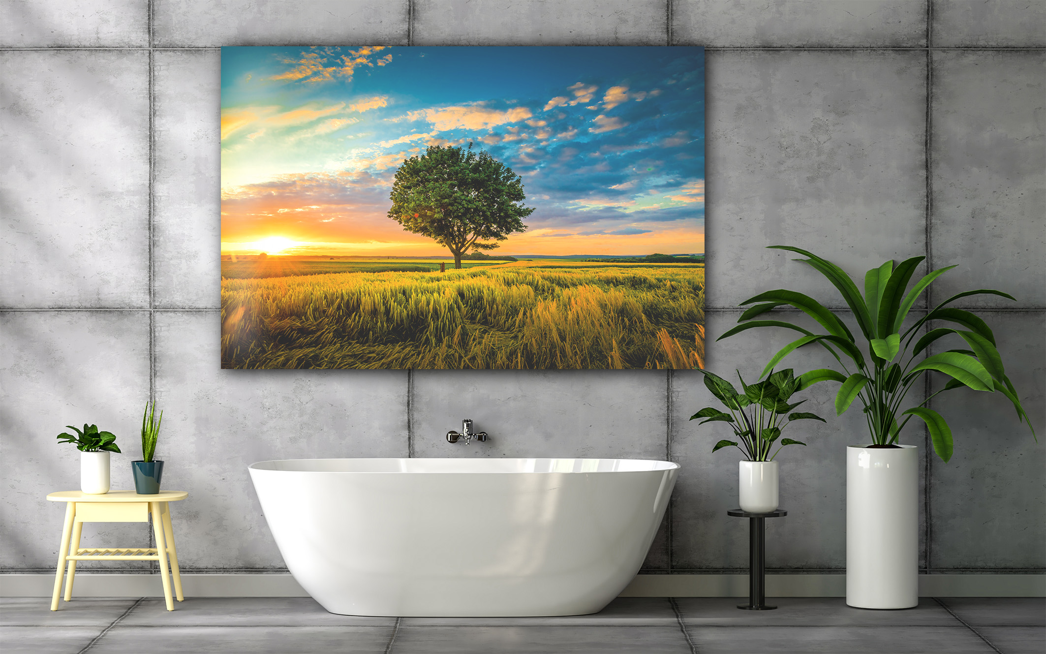 Wandbild einsamer Baum Bad