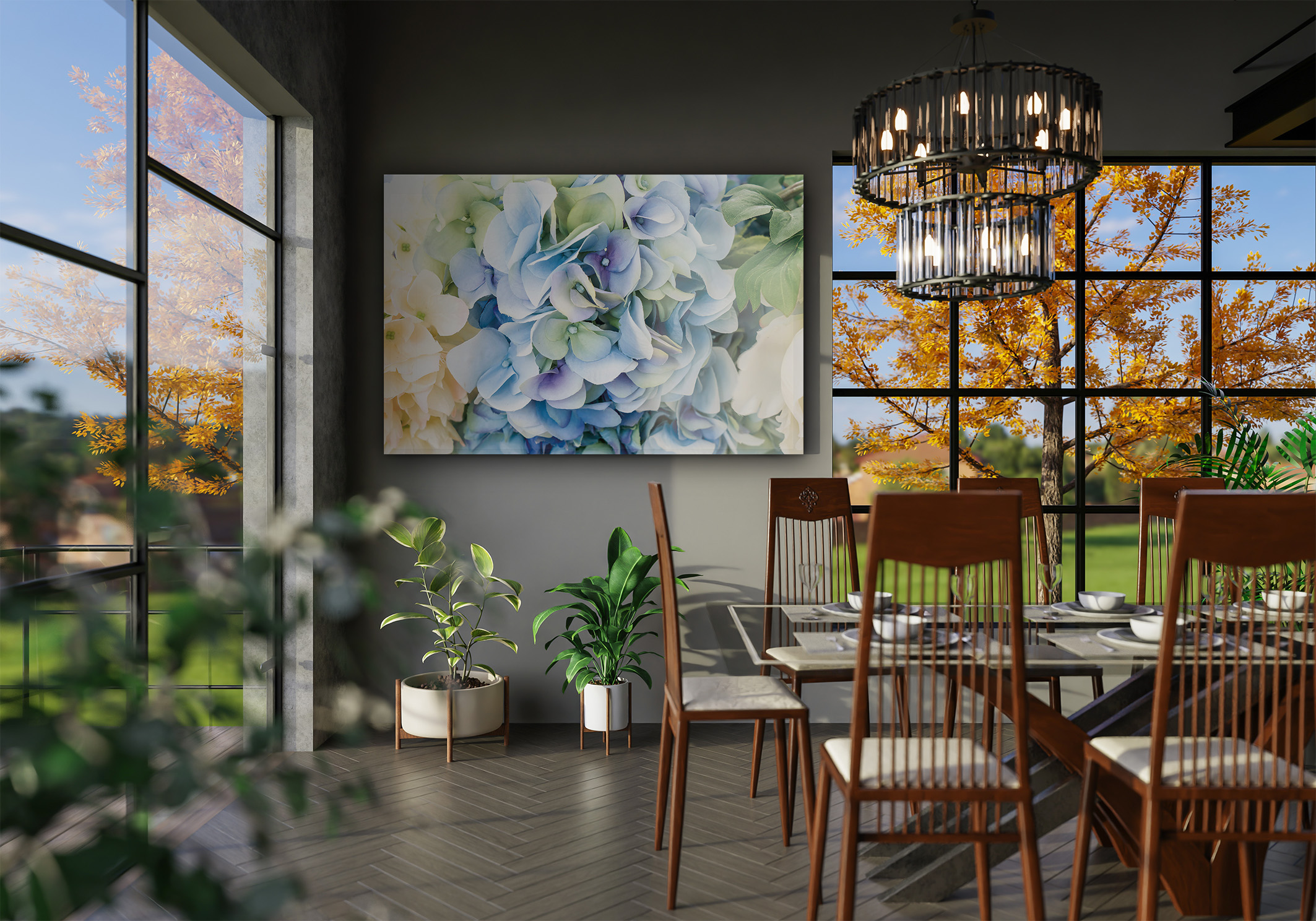 wandbild-blau-weisse-blumenpracht-esszimmer2 wandbild-blau-weisse-blumenpracht-esszimmer2