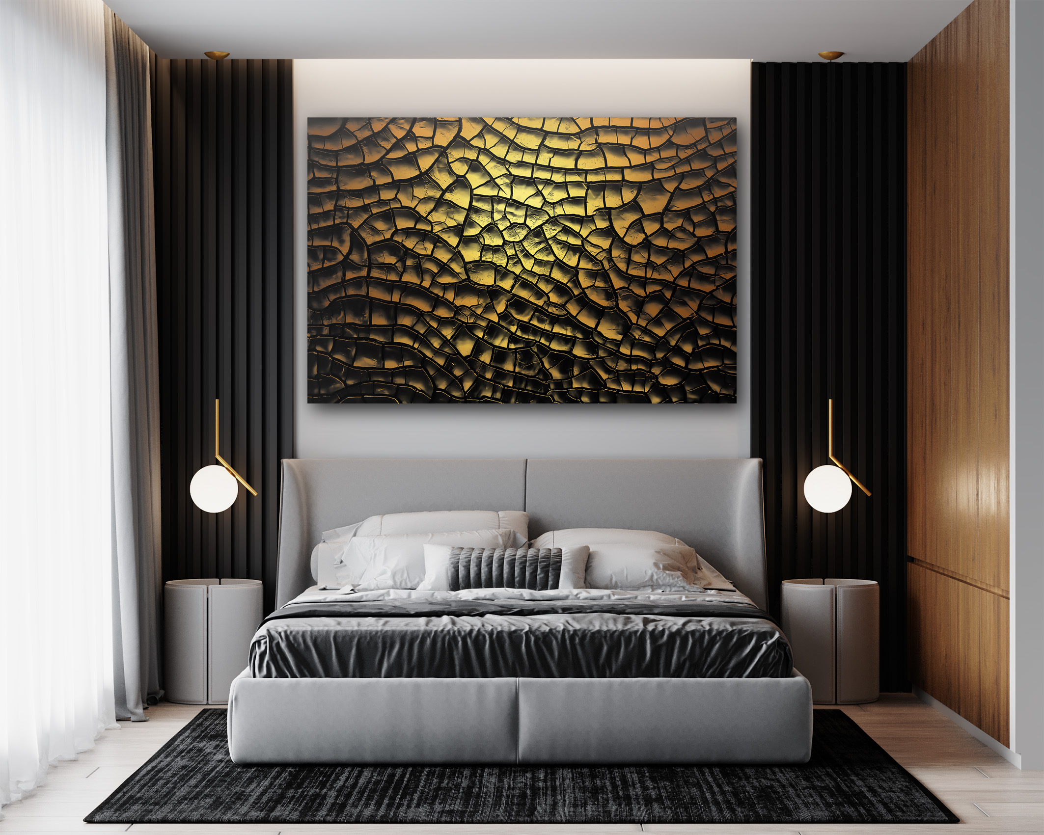 Wandbild Trockener Boden gold Schlafzimmer Wandbild Trockener Boden gold Schlafzimmer