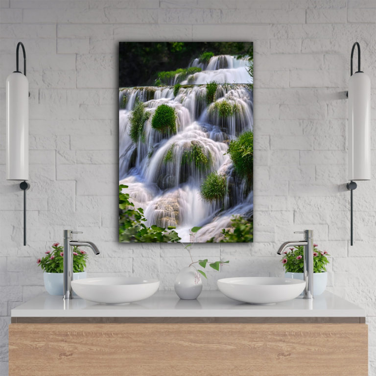 wandbild kaskade natur landschaft sabine schiebofski badezimmer 2