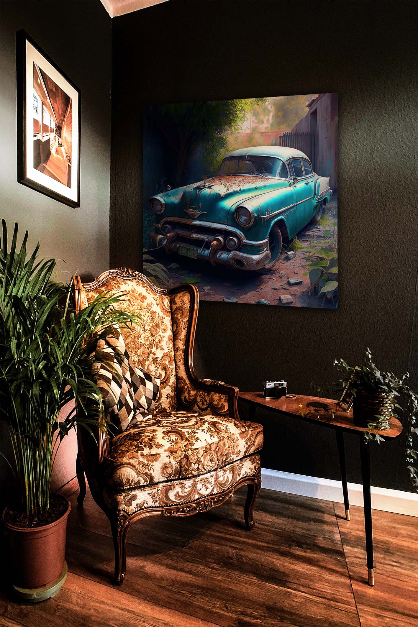 wandbild-altes-auto-abstrakt-claus-unterberg-flur Wandbild Oldtimer - Flur