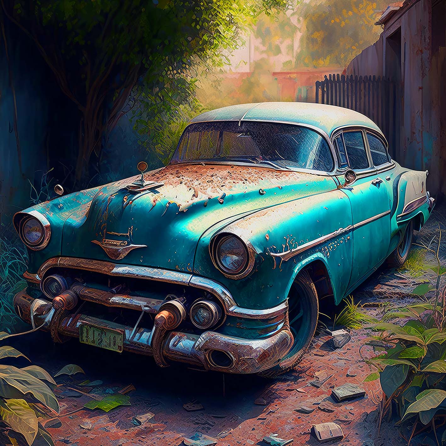 wandbild-altes-auto-abstrakt-claus-unterberg-web Wandbild Oldtimer