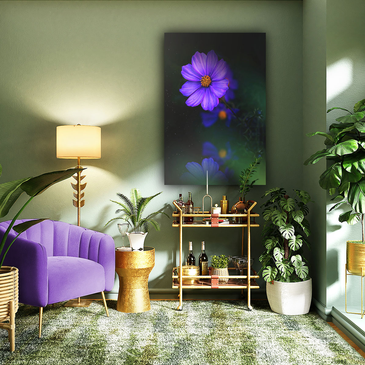 Wandbild Blue reflection - Flur