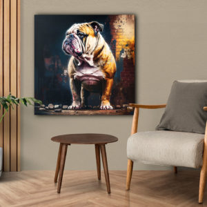 wandbild graffiti bulldog tiere abstrakt flowersandmacro flur2