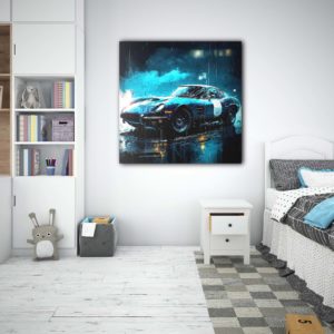 wandbild sportscar abstrakt claus unterberg kinderzimmer