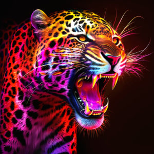 Wandbild Neon Cheetah