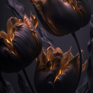 Wandbild Black Tulips