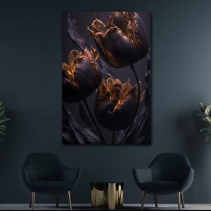 wandbild black tulips natur edise memic wohnzimmer