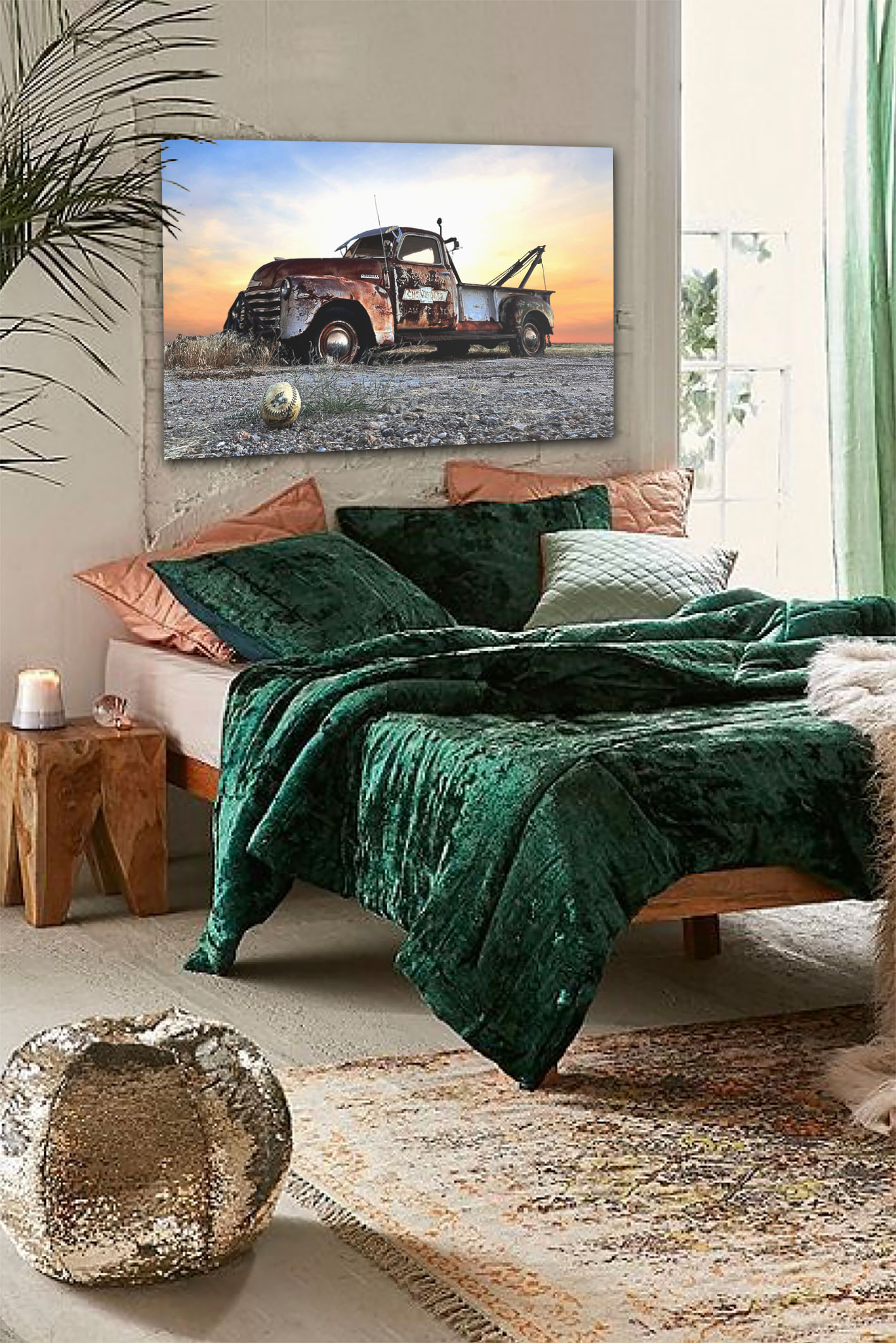wandbild_rusty_chevrolet_natur_landschaft_schlafzimmer Wandbild Rusty Chevrolet - Schlafzimmer