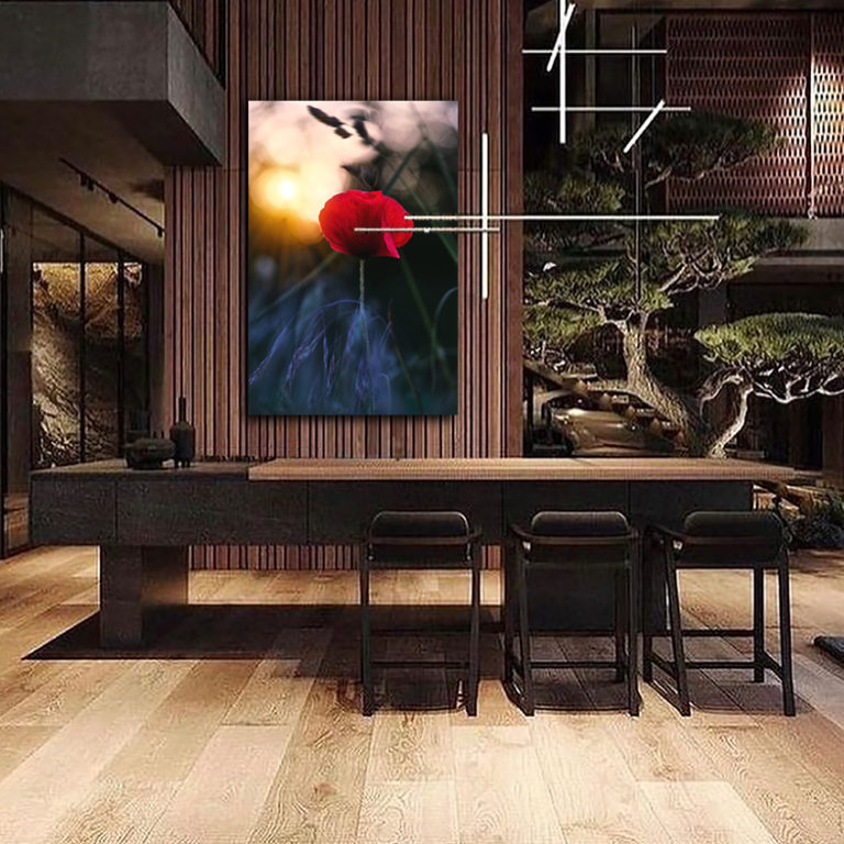 wandbild mohn sabine schiebofski esszimmer