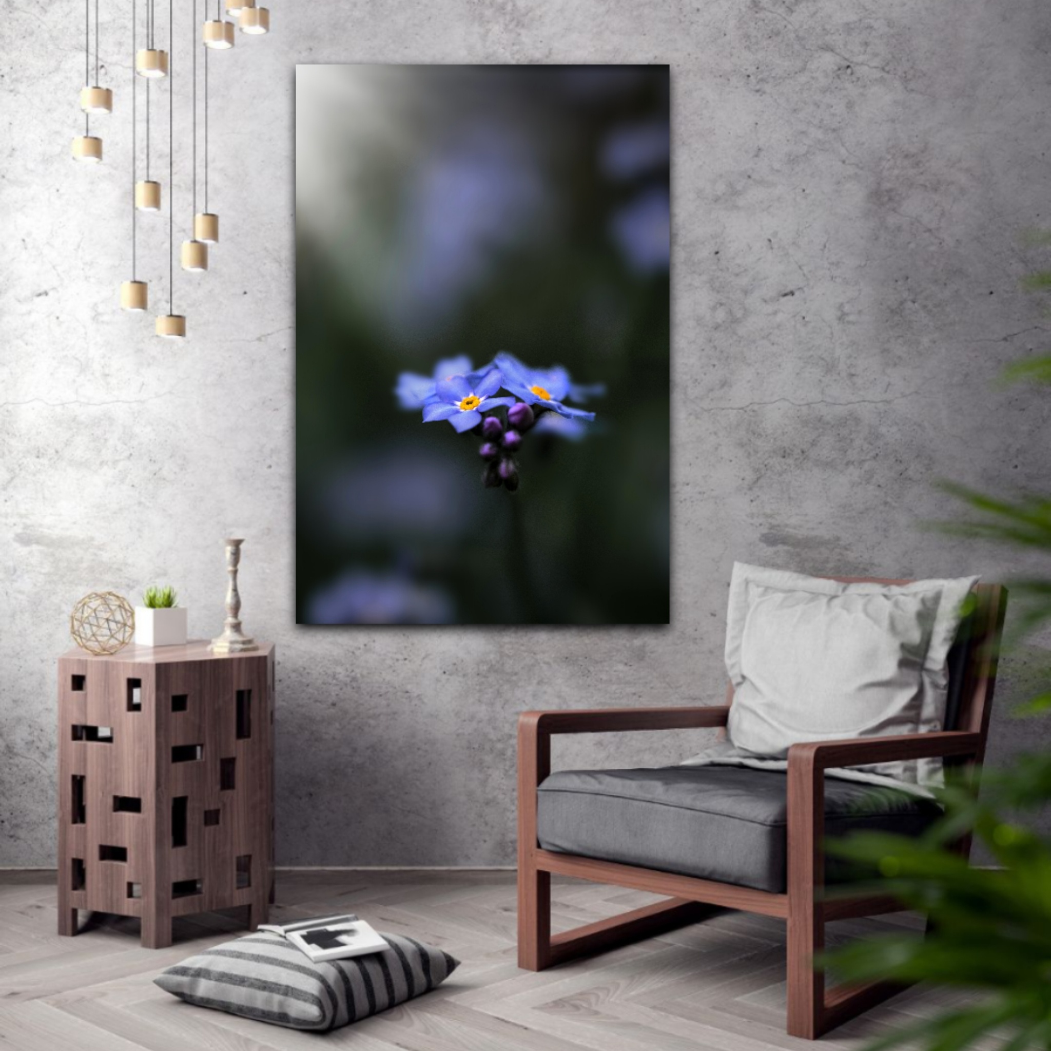Wandbild Vergissmeinnicht - Wohnzimmer Wandbild Vergissmeinnicht - Wohnzimmer