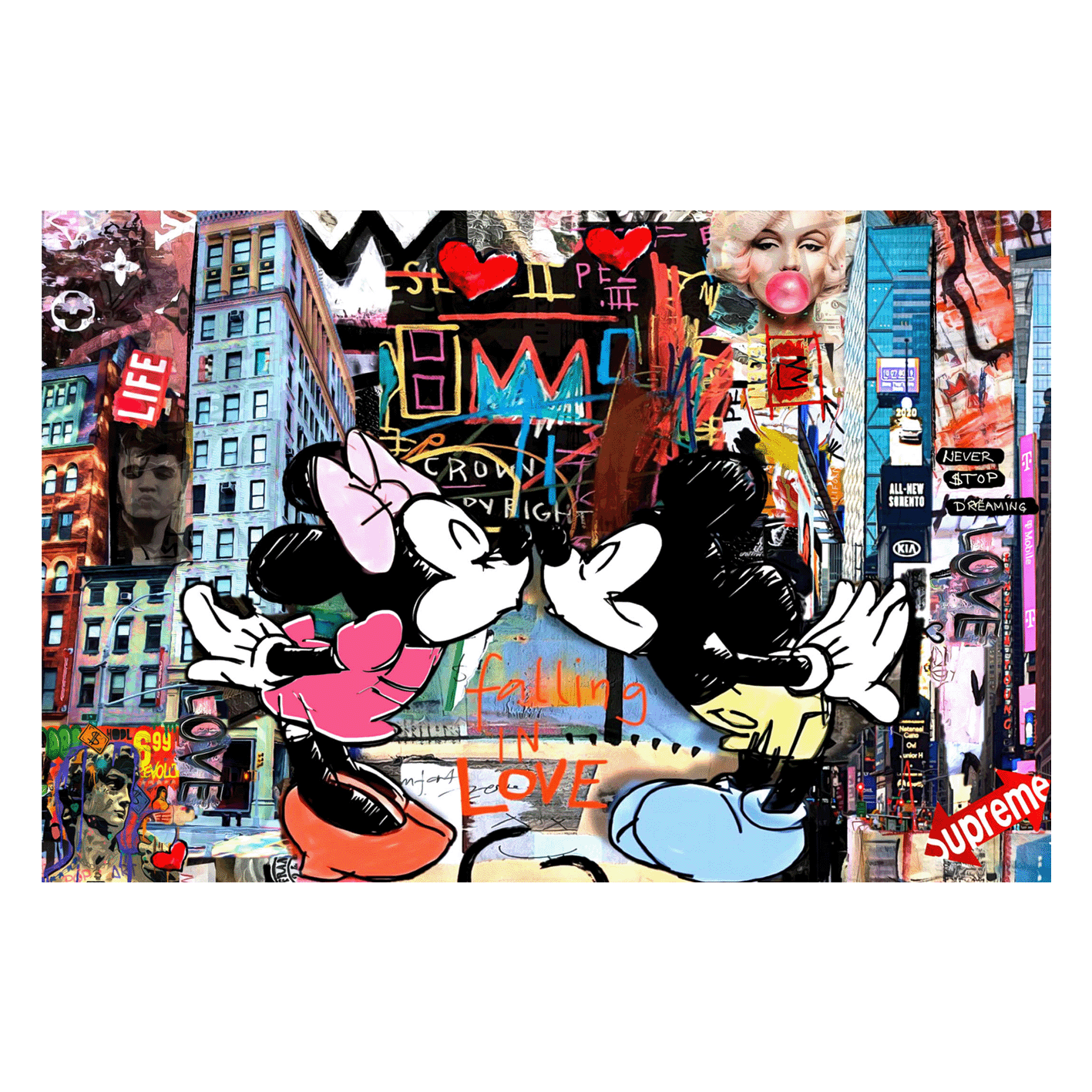 Wandbild Mickey falling in love Wandbild Mickey falling in love