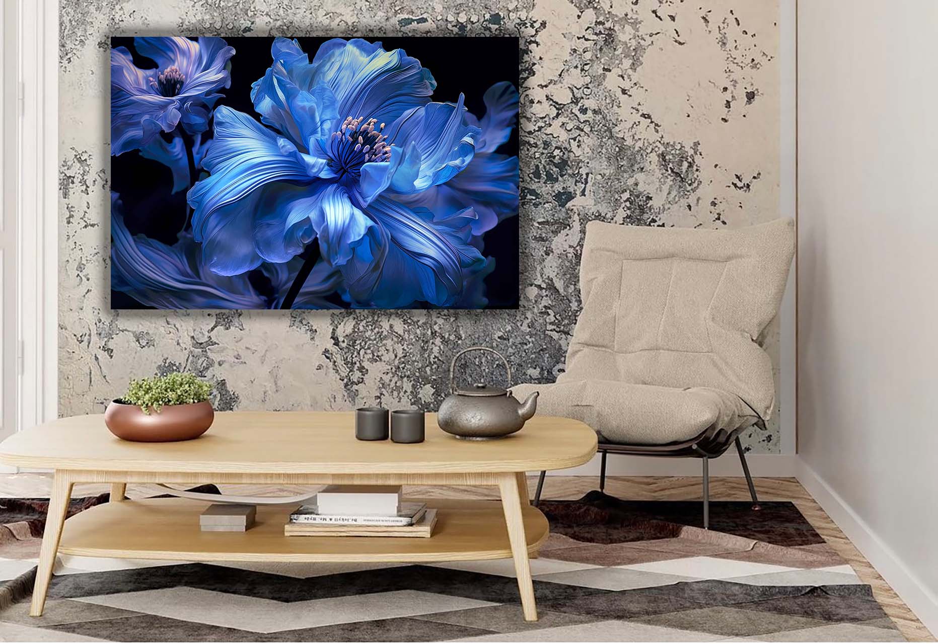 wandbild-blue-cornflower-catill2020-wohnzimmer