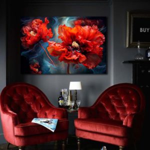 wandbild bright red poppies catill2020 Flur