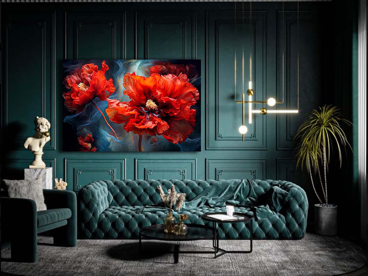 Wandbild Bright red poppies - Wohnzimmer Wandbild Bright red poppies - Wohnzimmer